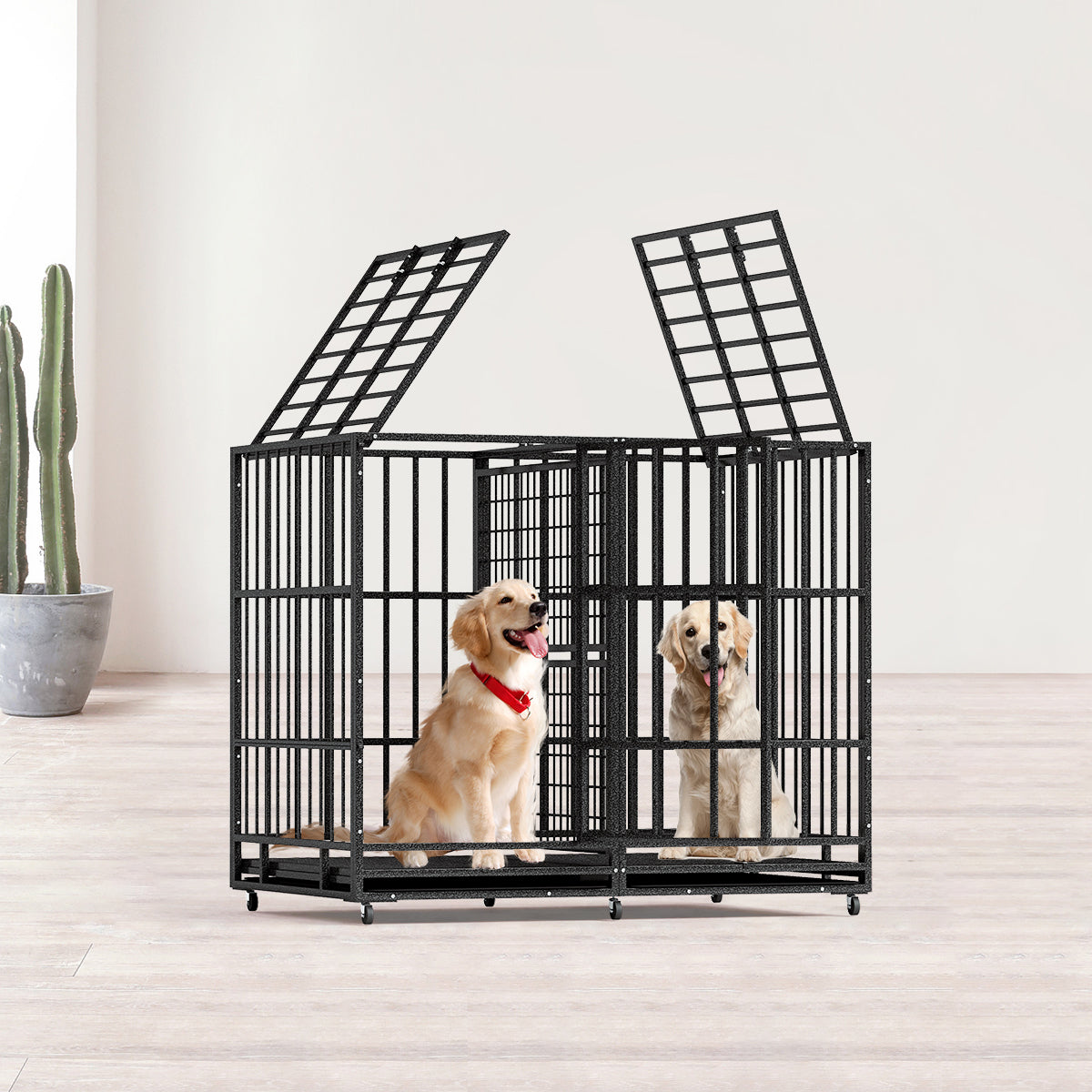 Fuzzy-Bird 53 Inches Heavy Duty Dog Cage