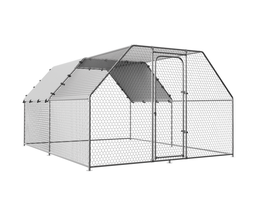 Fuzzy-Bird Chicken Coop Run Flat Top 9.8' L x 13.1' W x 6.4' H