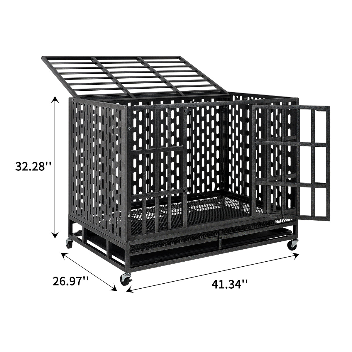 Fuzzy-Bird Pre-Assembled Metal Panel Heavy Duty Dog Cage L/XL/XXL